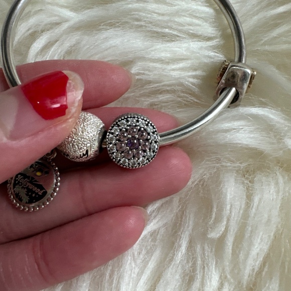Authentic NEW PANDORA “Unique As You Are” Bangle Bracelet with 5pcs charms - Picture 10 of 11